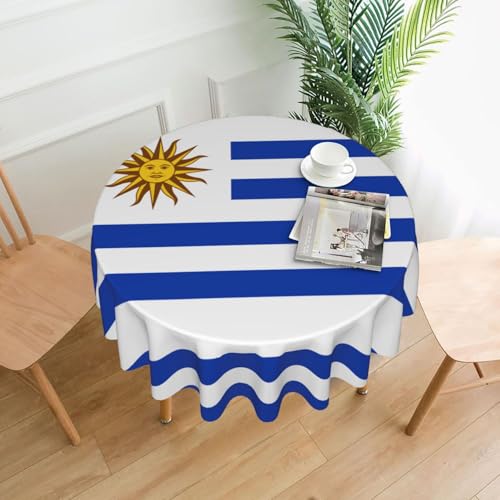 WHJSHOP Runde dekorative Tischdecke, 152,4 cm, schützen und dekorieren Sie Ihren Esstisch mit Uruguay-Drucken von WHJSHOP