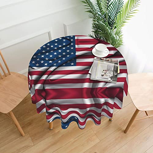 WHJSHOP Runde dekorative Tischdecke, 152,4 cm, schützt und dekoriert Ihren Esstisch, amerikanische Flagge von WHJSHOP