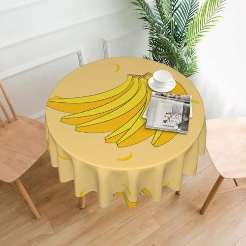 WHJSHOP Runde dekorative Tischdecke, 152,4 cm – schützen und dekorieren Sie Ihren Esstisch, Cartoon-Bananen-Drucke von WHJSHOP