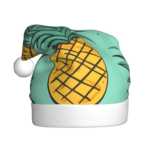 WHJSHOP Weihnachtsmütze für Erwachsene für Feiertage, Partys und Kostümveranstaltungen, Cartoon-Ananas-Druck von WHJSHOP