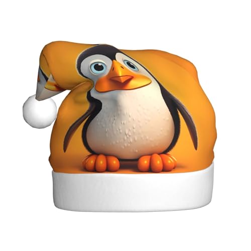 WHJSHOP Weihnachtsmütze für Erwachsene für Feiertage, Partys und Kostümveranstaltungen, Cartoon-Pinguin-Druck von WHJSHOP