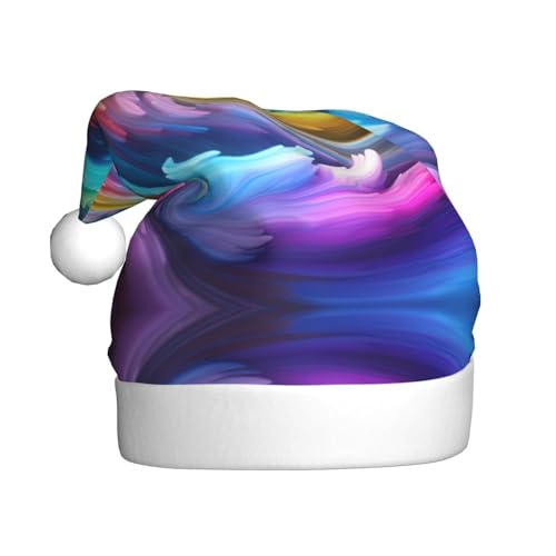 WHJSHOP Weihnachtsmütze für Erwachsene für Feiertagspartys und Kostümveranstaltungen, Regenbogen-Wirbel bedruckt von WHJSHOP