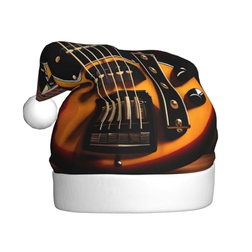 WHJWXC Weihnachtsmann Weihnachtsmütze für Erwachsene Party Zubehör für Halloween jährliche Zeremonien Mehr Instrumentalgitarre Gedruckt von WHJWXC