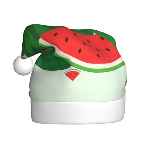 WHJWXC Weihnachtsmütze für Erwachsene, Party-Zubehör für Halloween, jährliche Zeremonien, Cartoon-Wassermelonen-Druck von WHJWXC