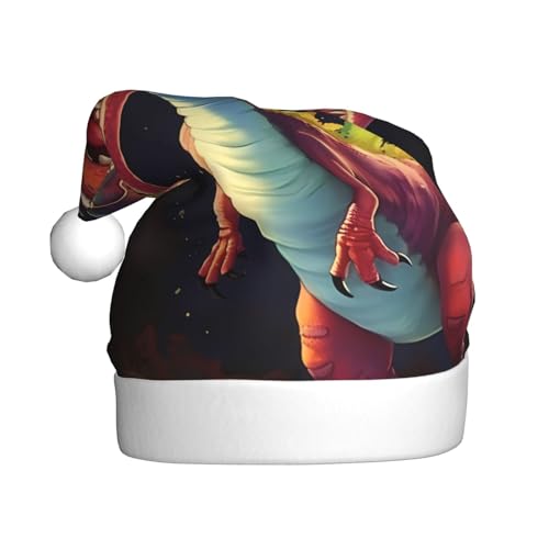 WHJWXC Weihnachtsmütze für Erwachsene, Party-Zubehör für Halloween, jährliche Zeremonien, mehr große Dinosaurier-Druck von WHJWXC