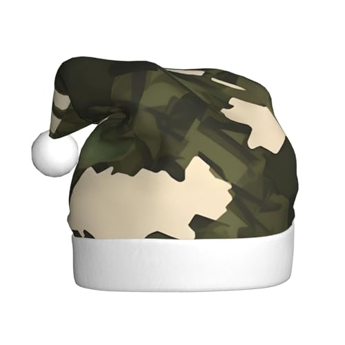 WHJWXC Weihnachtsmütze für Erwachsene – weiches Material für Feiertage, Partys und Kostümveranstaltungen, Armee-Camouflage-Drucke von WHJWXC