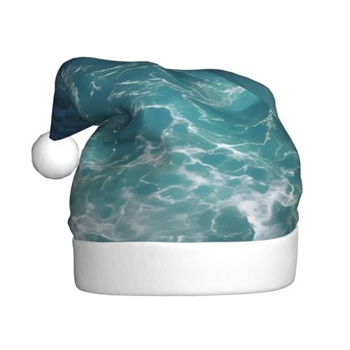 WHJYCC Die Deep Ocean Classic Weihnachtsmütze, perfekte Nikolausmütze für Erwachsene, Schneeflockenhut, ideal für Weihnachten, Halloween und Partygeschenke von WHJYCC