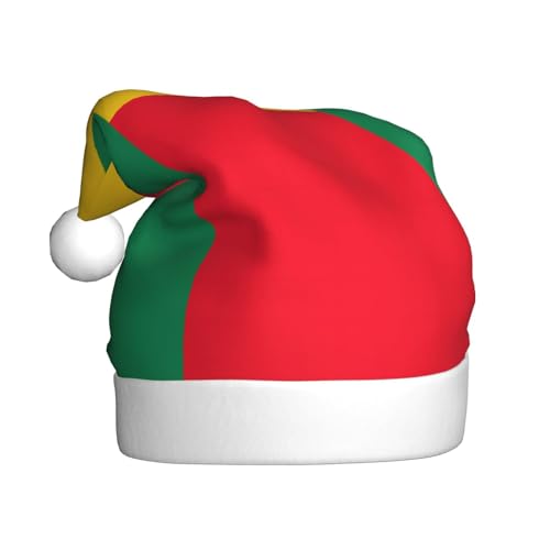 WHJYCC Flagge von Benin Klassische Weihnachtsmütze, perfekte Nikolausmütze für Erwachsene, Schneeflockenhut, ideal für Weihnachten, Halloween und Partygeschenke von WHJYCC