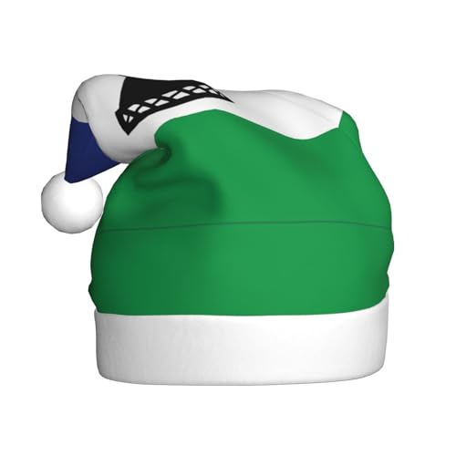 WHJYCC Flagge von Lesotho Klassische Weihnachtsmütze, perfekte Nikolausmütze für Erwachsene, Schneeflockenhut, ideal für Weihnachten, Halloween und Partygeschenke von WHJYCC