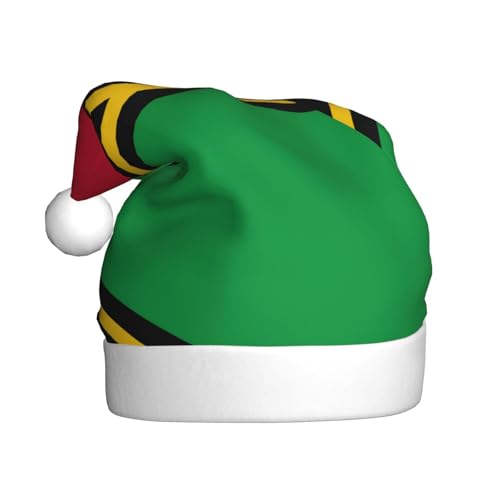 WHJYCC Flagge von Vanuatu Klassische Weihnachtsmütze, perfekte Nikolausmütze für Erwachsene, Schneeflockenhut, ideal für Weihnachten, Halloween und Partygeschenke von WHJYCC