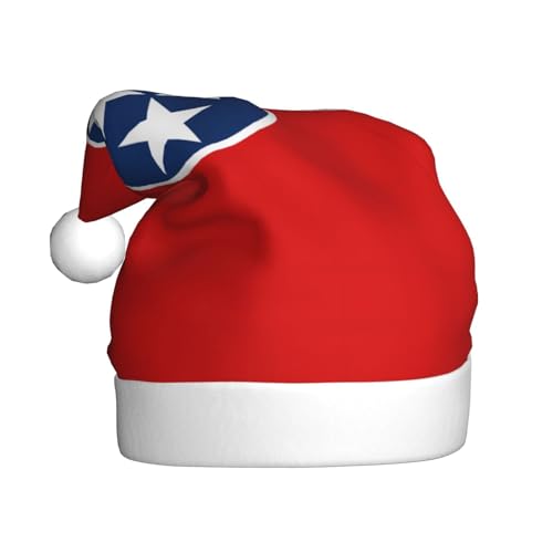 WHJYCC Tennessee State Flag Klassische Weihnachtsmütze, perfekte Nikolausmütze für Erwachsene, Schneeflockenhut, ideal für Weihnachten, Halloween und Partygeschenke von WHJYCC