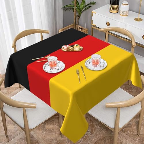 WHJYYXDE Quadratische, wasserdichte Tischdecke, 137,2 x 137,2 cm, weich, wiederverwendbar, zum Dekorieren von Couchtischen, Esstischen, Motiv: deutsche Flagge von WHJYYXDE