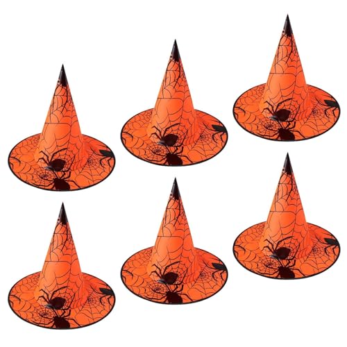 Set mit 6 Halloween-Hexenhut-Dekorationen, modische Partys, Halloween-Hut, personalisierte Zauberer-Hut-Dekorationen, personalisierbar von WHKM