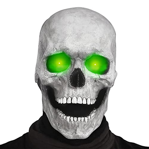 Skelett Gruseliger Totenkopf voller Kopf Cosplay Kostüme Halloween Maskerade Party Glow Helm für Damen Herren von WHKM