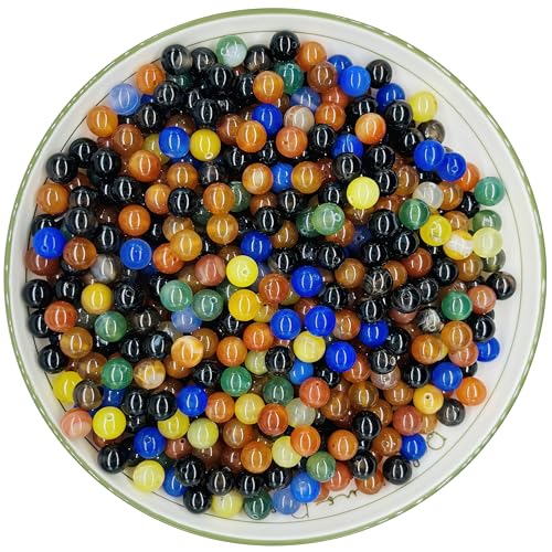 WHNKFB 8 mm, 50 Stück natürliche, ungefärbte, mehrfarbige Achat-Perlen, gebänderte lose Edelsteine für Schmuckherstellung, Bastelarbeiten, spirituelle Harmonie, Kristallperlen mit elastischer Schnur WHNKFB 8 mm, 50 Stück natürliche, ungefärbte, mehrfarbige Achat-Perlen, gebänderte lose Edelsteine für Schmuckherstellung, Bastelarbeiten, spirituelle Harmonie, Kristallperlen mit elastischer Schnur von WHNKFB