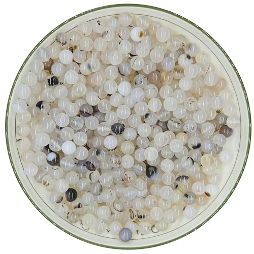 WHNKFB Natürliche ungefärbte schwarze Achat-Perlen, gotische dendritische lose Edelsteine für Schmuckherstellung, Bastelarbeiten, dunkle Kristallperlen mit elastischer Kordel, 4 mm, 100 Stück WHNKFB Natürliche ungefärbte schwarze Achat-Perlen, gotische dendritische lose Edelsteine für Schmuckherstellung, Bastelarbeiten, dunkle Kristallperlen mit elastischer Kordel, 4 mm, 100 Stück von WHNKFB