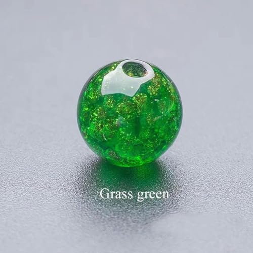 10 Stück/Los 8 mm runde beleuchtete Blumenglasperlen, lose leuchtende Lampwork-Perlen, handgefertigter Kristall, zum Selbermachen, Nähzeug, Farbe 18 von WHUCTM