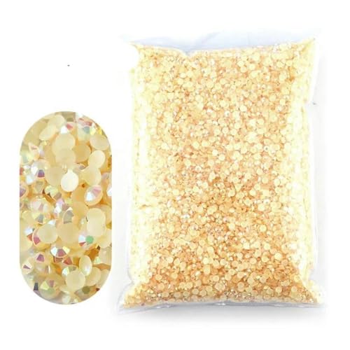 2–6 mm Jelly AB-Harz, nicht Hot Fix-Strasssteine, flache Rückseite, Kristalle, Strass-Glitzer, große Packung Steine-Champagner-2 mm, 10.000 Stück von WHUCTM