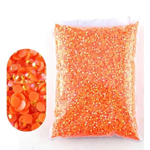 2–6 mm Jelly AB-Harz, nicht Hot Fix-Strasssteine, flache Rückseite, Kristalle, Strass-Glitzer, große Packung Steine-Mandarine AB-3 mm, 10.000 Stück von WHUCTM