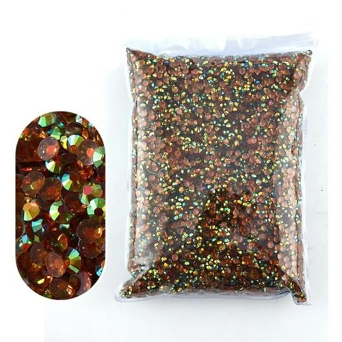 2 – 6 mm Jelly AB-Harz, nicht Hot Fix-Strasssteine, flache Rückseite, Kristalle, Strass-Glitzer, große Packung Steine-Tm- Kaffee AB-2 mm 10.000 Stück von WHUCTM