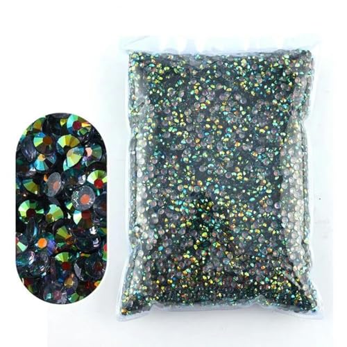 2 – 6 mm Jelly AB-Harz, nicht Hot Fix-Strasssteine, flache Rückseite, Kristalle, Strass-Glitzer, große Packung Steine-Tm- grau AB-2 mm 10.000 Stück von WHUCTM