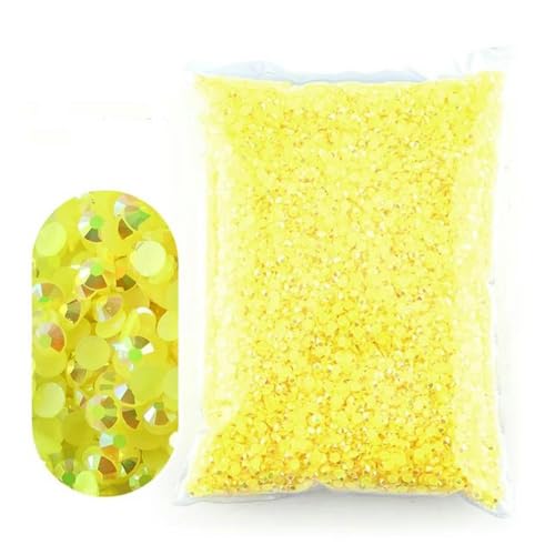 2 – 6 mm Jelly AB-Harz, nicht Hot Fix-Strasssteine, flache Rückseite, Kristalle, Strass-Glitzer, große Packung Steine-Zitronengelb AB-2 mm, 10.000 Stück von WHUCTM