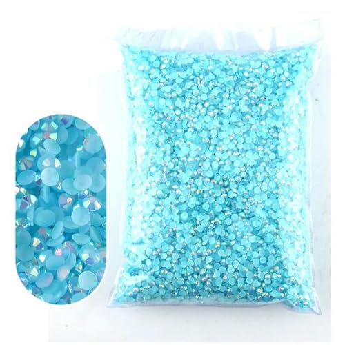 2 – 6 mm Jelly AB-Harz, nicht Hot Fix-Strasssteine, flache Rückseite, Kristalle, Strass-Glitzer, große Packung Steine-hellblau AB-2 mm, 10.000 Stück von WHUCTM