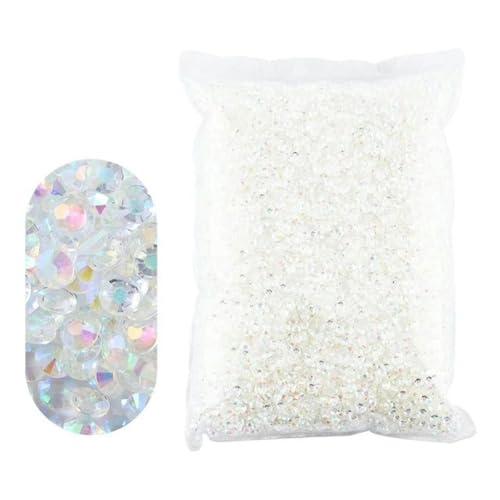 2–6 mm Jelly AB-Harz, nicht Hot Fix-Strasssteine, flache Rückseite, Kristalle, Strass-Glitzer, große Packung Steine-transparent AB-3 mm, 10.000 Stück von WHUCTM