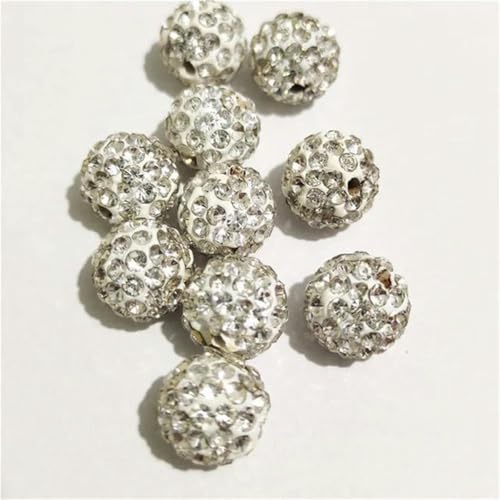 6 mm/8 mm/10/12 mm, 200 Stück Diamant-Abstandsperlen für selbstgemachte Kleidung und Bekleidung-Kristall-12 mm, 200 Stück von WHUCTM