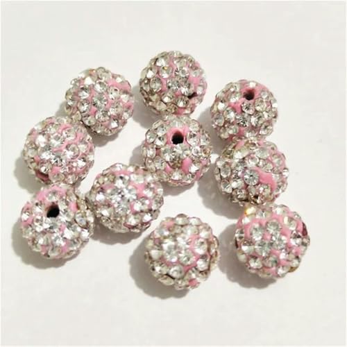 6 mm/8 mm/10/12 mm, 200 Stück Diamant-Abstandsperlen für selbstgemachte Kleidung und Bekleidung-Rosa Kristall-12 mm, 200 Stück von WHUCTM