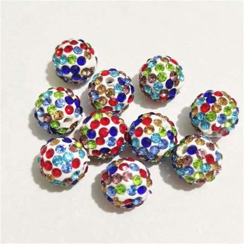 6 mm/8 mm/10/12 mm, 200 Stück Diamant-Abstandsperlen für selbstgemachte Kleidung und Bekleidung-Weißer Regenbogen-6 mm, 200 Stück von WHUCTM