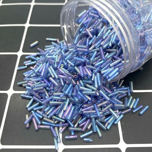 Mehrfarbige tschechische Glasperlen, Abstandshalter, österreichischer Kristall, lange Röhrenperlen zur DIY-Schmuckherstellung, 09, 2 x 2 mm, 800 Stück von WHUCTM