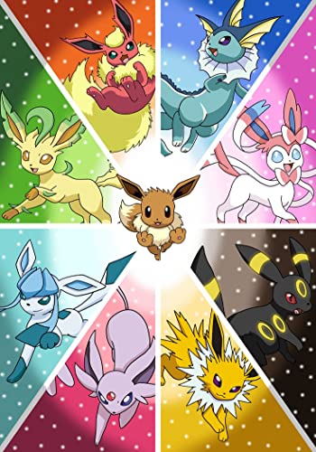 WHYCJXWL Diamant-Kunst-Sets für Erwachsene und Kinder, runde Strassfarbe mit Diamanten, Eevee Diamantkunst (30,5 x 40,6 cm) von WHYCJXWL