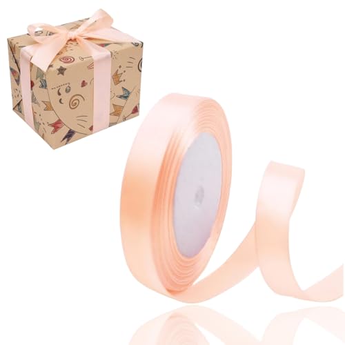 WHYCNJL 1 Stück Geschenkband ekoration 2cm×22m Fein Schleifenband, Stoffband für Hochzeit Taufe und Geburtstag Geschenke Der Valentinstag Verpackung von Geschenken Champagner-Rose von WHYCNJL