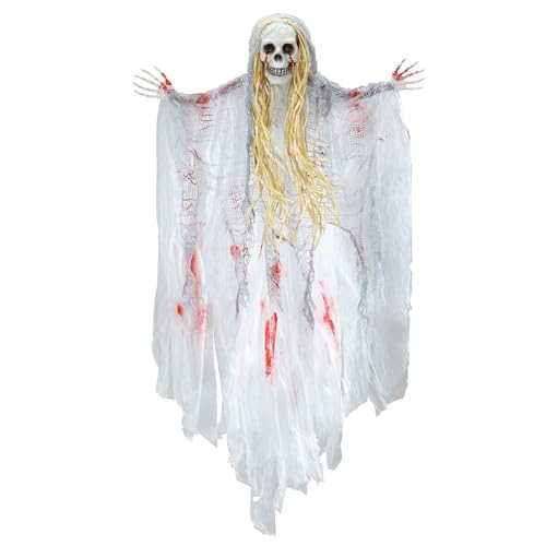 Widmann 7791Y - Partydekoration blutendes Gespenst, 90cm, Deko, Accessoires, gruselig, Kunstblut, Skelett, Ghost, Halloween, Karneval von W WIDMANN MILANO Party Fashion