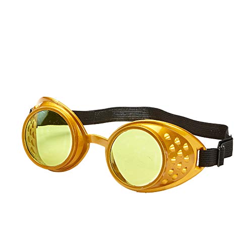 Widmann 01787 - Brille Steampunk, gold, mit verstellbaren Brillenband, Mottoparty, Karneval von W WIDMANN MILANO Party Fashion