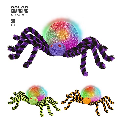 Widmann 04897 - farblich ändernde Spinnen, 12 Stück, 30 cm, Dekoration, Halloween, Karneval von W WIDMANN MILANO Party Fashion
