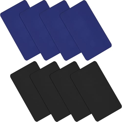 WILLBOND 8 Stücke Nylon Reparatur Patches Selbstklebende Nylon Patches wasserdichte Reparatur Patches für Kleidung Daunenjacke Zelt Kleidung Tasche (Schwarz, Dunkelblau) von WILLBOND