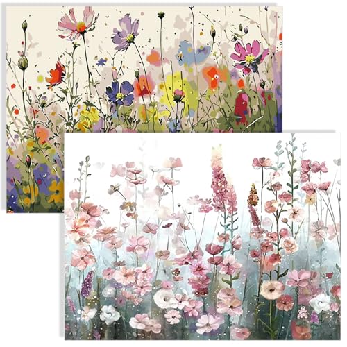 WINAROI 2 Pack Diamond Painting Set,Diamant Painting Bilder Erwachsene,Diamond Painting Blumen,Diamant Painting Bilder Kinder,5D Diamant Painting Bilder Mit Diamond Painting Zubehör, für Haus, Büro von WINAROI