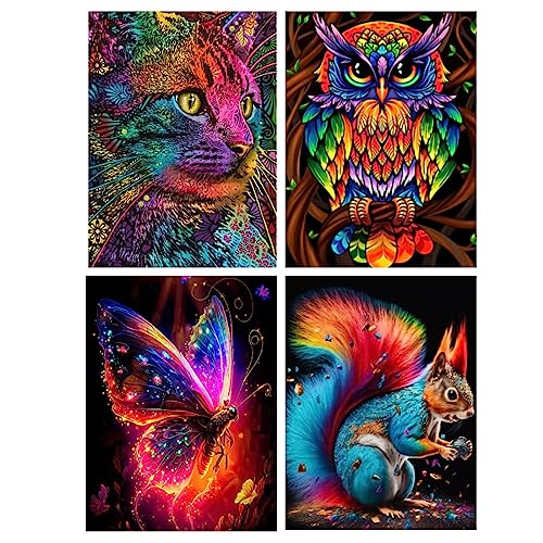 WINAROI Diamond Painting, DIY 5d Diamant Painting Bilder 4er Set, Diamant malerei Kits Malen nach Zahlen wohnzimmer bilder für die Inneneinrichtung (30×40cm) von WINAROI