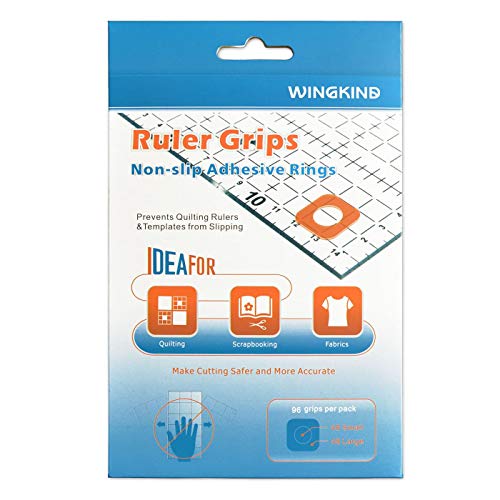 Wingkind Rutschfeste Griffe für Quilt-Lineale, Quilt-Vorlagen, 96 Stück/Packung von WINGKIND