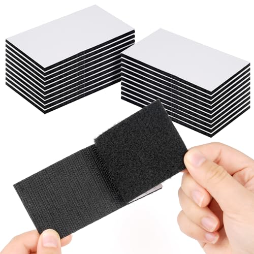 WINKIO 20 Stück 50 mm × 100 mm Klettband Selbstklebend Extra Stark，Doppelseitig Klettverschluss Selbstklebend, Breit Selbstklebendes Klebepad für Befestigung, Organisation und Aufbewahrung von WINKIO