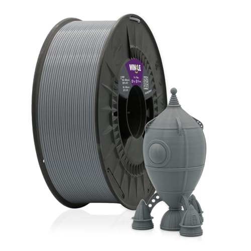 WINKLE PLA High Speed Filament 1.75mm Aschgrau, 1kg Spule, 3D Drucker Kompatibel mit FDM Druckern, Filament 3D-Druckmaterialien, Maßgenauigkeit +/- 0.05mm, Hochgeschwindigkeit von WINKLE FEED YOUR PRINTER