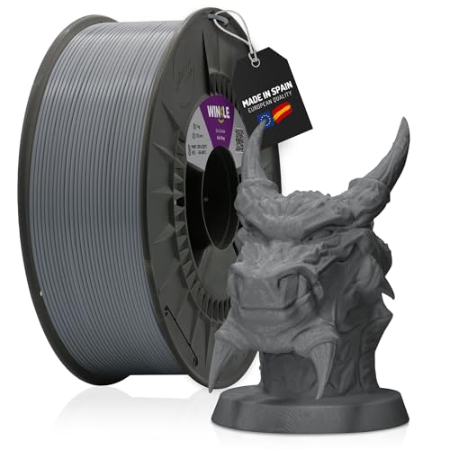 WINKLE PLA PRO Filament 1.75mm Aschgrau, 1kg Spule, 3D Drucker Filament für FDM Druckern, Druckmaterialien, Maßgenauigkeit +/- 0.05mm, Hervorragender Wärmewiderstand, 95°C HDT von WINKLE FEED YOUR PRINTER