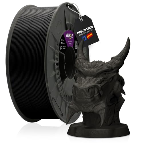 WINKLE PLA PRO Filament 1.75mm Gagat Schwarz, 1kg Spule, 3D Drucker Filament für FDM Druckern, Druckmaterialien, Maßgenauigkeit +/- 0.05mm, Hervorragender Wärmewiderstand, 95°C HDT von WINKLE FEED YOUR PRINTER