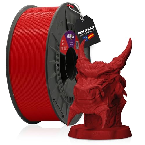 WINKLE PLA PRO Filament 1.75mm Teufel Rot, 1kg Spule, 3D Drucker Filament für FDM Druckern, Druckmaterialien, Maßgenauigkeit +/- 0.05mm, Hervorragender Wärmewiderstand, 95°C HDT von WINKLE FEED YOUR PRINTER