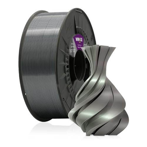 WINKLE PLA Silk Filament 1.75mm Quecksilber Silber, 1kg Spule, 3D Drucker Filament Kompatibel mit FDM Druckern, Druckmaterialien, Maßgenauigkeit +/- 0.05mm, Leicht zu Bedrucken, Seiden von WINKLE FEED YOUR PRINTER