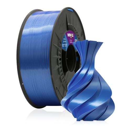 WINKLE PLA Silk Filament 1.75mm Stahlblau, 1kg Spule, 3D Drucker Filament Kompatibel mit FDM Druckern, Druckmaterialien, Maßgenauigkeit +/- 0.05mm, Leicht zu Bedrucken, Seidenfinish von WINKLE FEED YOUR PRINTER