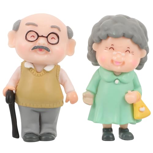 WINOMO Tortenfiguren Großeltern Alte Paare Figuren Kuchendekoration Oma Opa Desktop Ornament Hochzeit Geburtstag Jubiläum Tortendeko DIY Party Kuchen Tisch Dekoration Geschenkidee von WINOMO