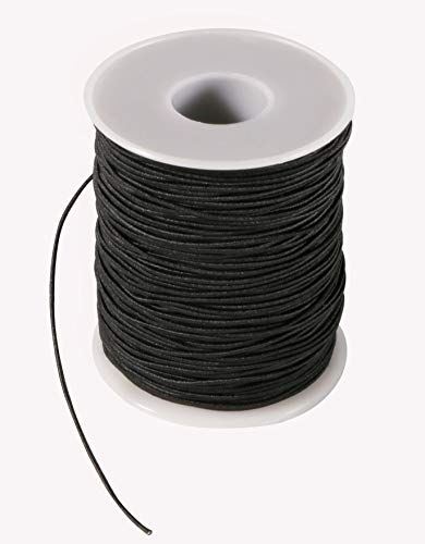 WINSHEA 1mm Elastische Schnur Stretchschnur Fadenschnur Elastische Kordel Stretchfaden für Schmuck Herstellung, DIY Handwerk, Armbänder und Halsketten,100 Meter, Schwarz von WINSHEA